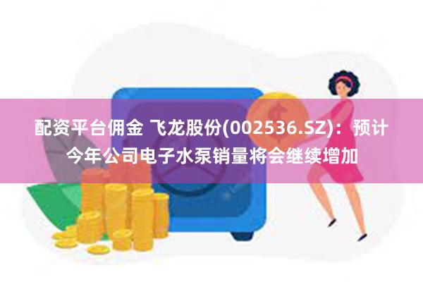配资平台佣金 飞龙股份(002536.SZ)：预计今年公司电子水泵销量将会继续增加