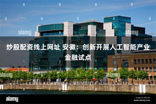 炒股配资线上网址 安徽：创新开展人工智能产业金融试点