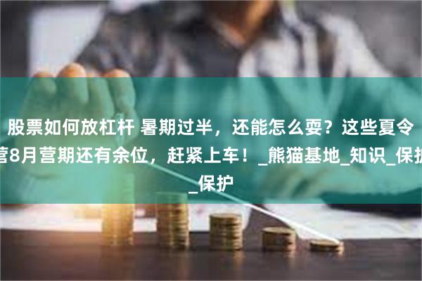 股票如何放杠杆 暑期过半，还能怎么耍？这些夏令营8月营期还有余位，赶紧上车！_熊猫基地_知识_保护